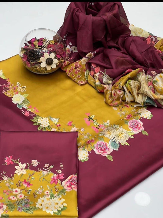 Lulusar Pure Silk Unstitched 3-Piece 211