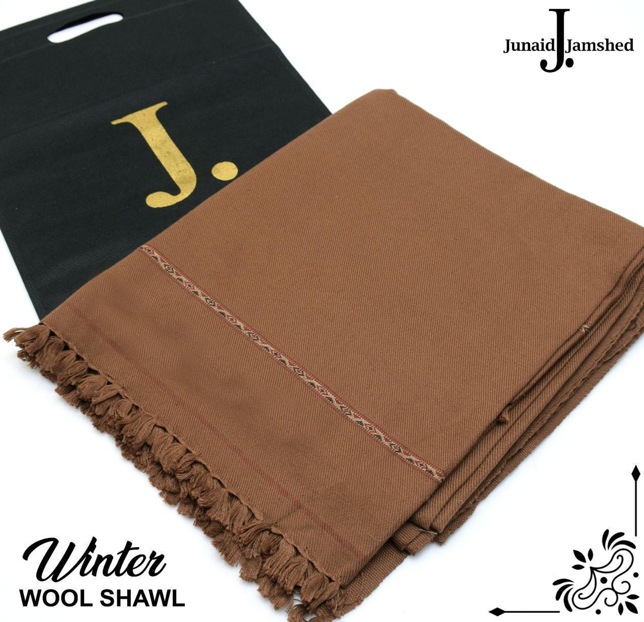 Premium Men's Wool Shawl By Junaid jamshed Brown